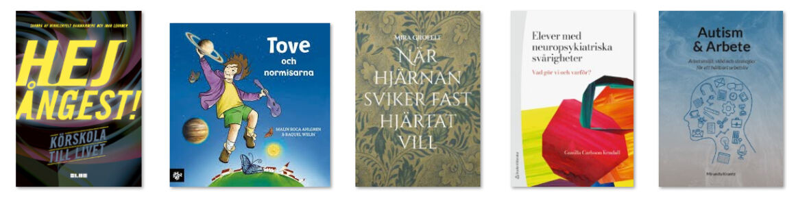 Samling av bokomslag.