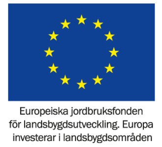 EU-flagga med undertexten Europeiska jordbruksfonden för landsbygdsutveckling